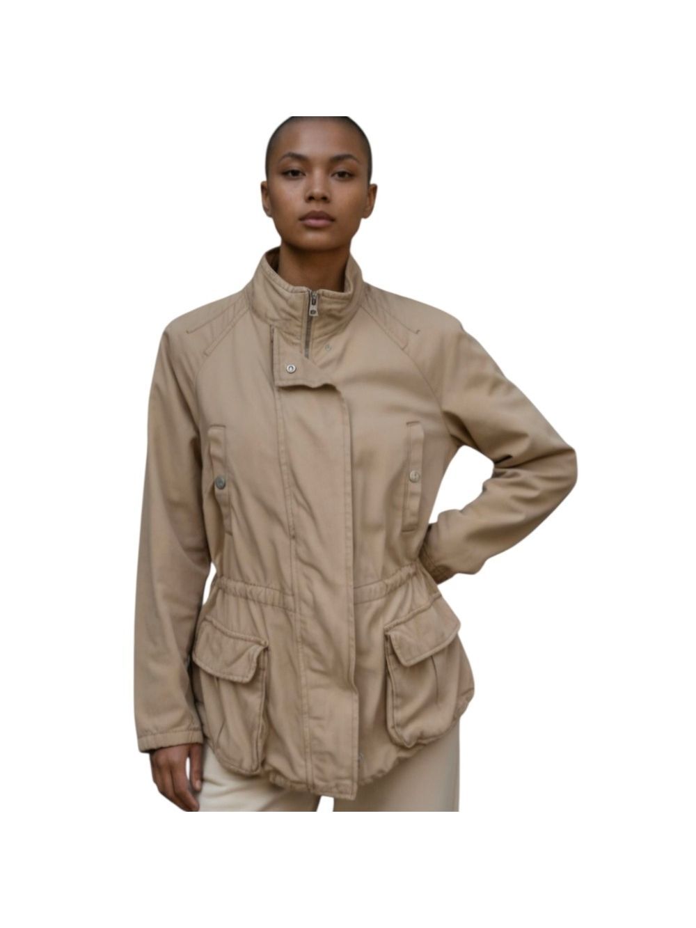 Kensie Jeans Tan Cargo Utility Jacket Medium